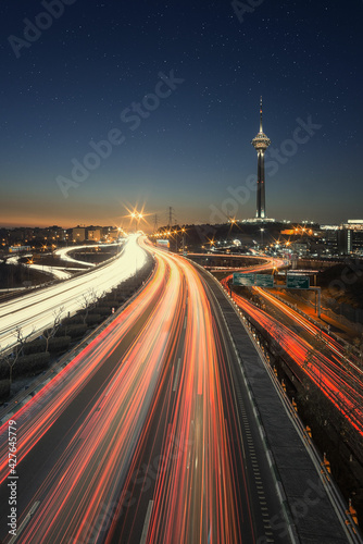 Vertical skyline of Tehran photo