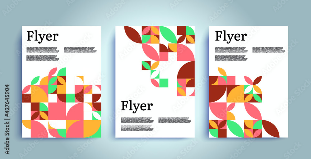 Geometric abstract flyer template set