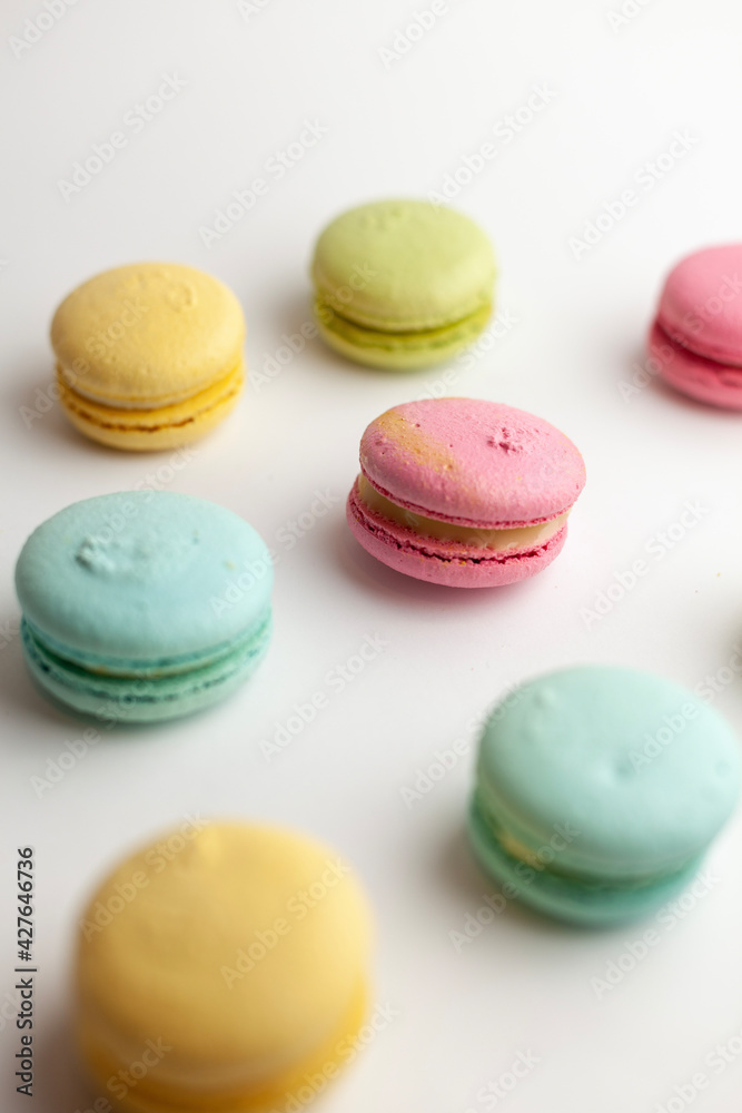 Сolored macaroon on a white background Сolored macaroon on a white background