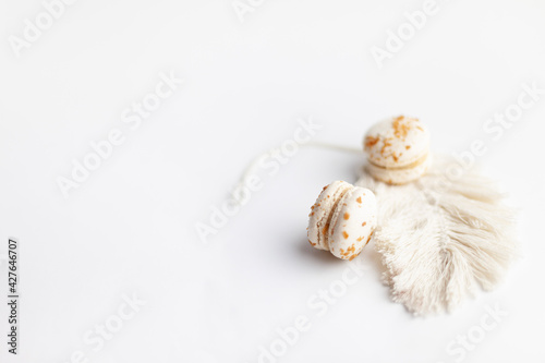 Сolored macaroon on a white background
