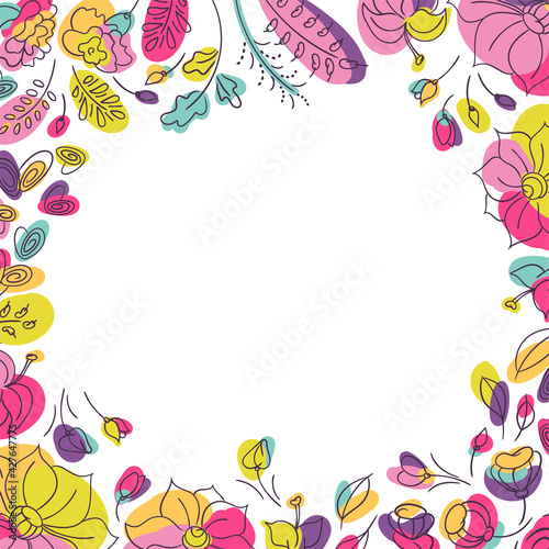 Floral background for social network post with summer flowes
