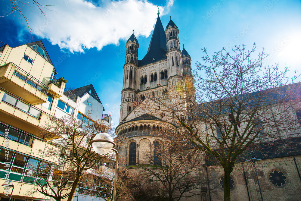 Naklejka premium Antique building view in Cologne city, Germany.