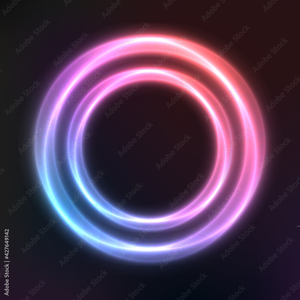 Vector background of neon geometric shapes, round frame, abstract background, wallpaper Vector background of neon geometric shapes, round frame, abstract background, wallpaper