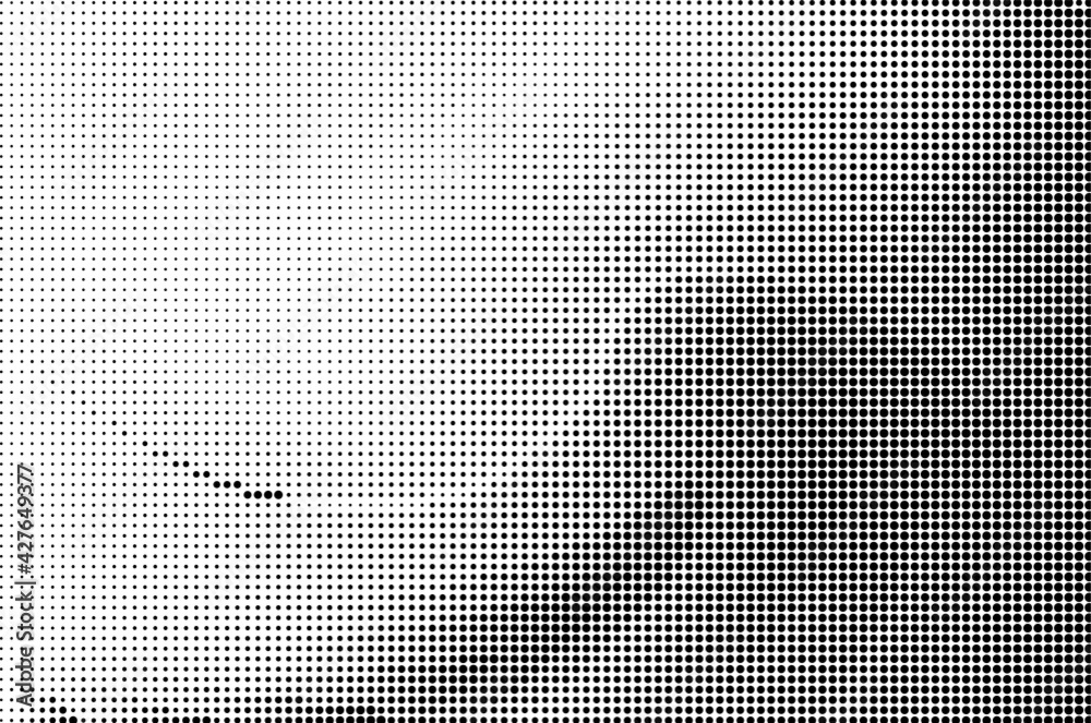 Perforated panel. Abstract monochrome background. Halftone pattern. Vector illustration.