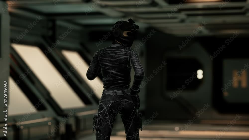 Sexy Futurictic Astronaut in the Space Station Sexy Futurictic Astronaut in the Space Station