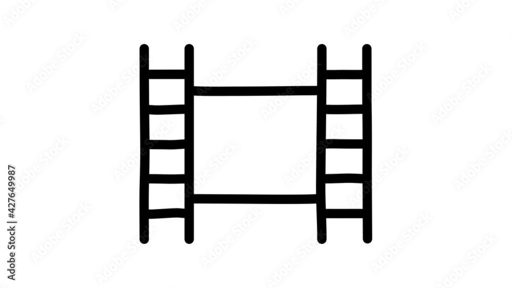 Film Reel of tape icon animation. 4k Animation of a reel with a film, the alpha channel is turned on. Cartoon doodle outline icon Film Reel of tape icon animation. 4k Animation of a reel with a film, the alpha channel is turned on. Cartoon doodle outline icon