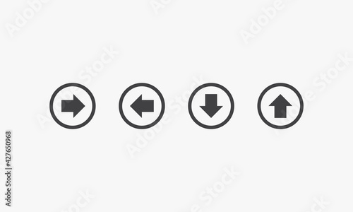 line icon circle arrow right left up down. design vector.