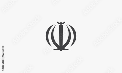 emblem of iran. symbol iranian vector illustration. isolated on white background.