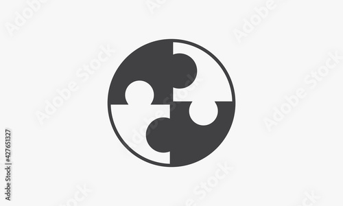 circle puzzle no to racism. creative icon. vector illustration.