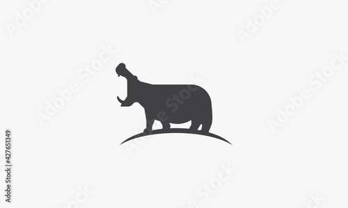 hippopotamus icon on white background. vector illustration.