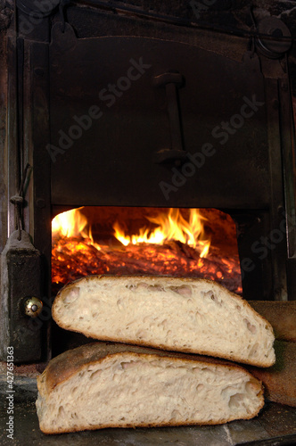 Genzano bread called pane casareccio di Genzano IGP is a typical bread of small town located in the area of the Roman castles near Rome in the Lazio region photo