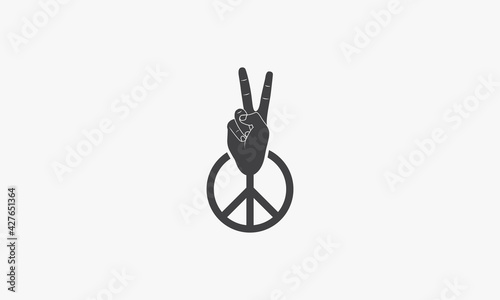 gesture hand with symbol icon. vector illustration.