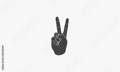 two finger peace gesture hand .creative icon. vector illustration. isolated on white background.