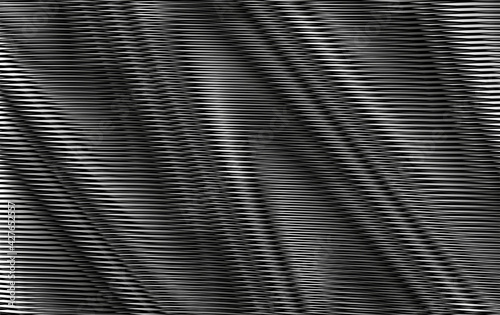 Dark monochrome zigzag abstract texture with diagonal striped forms and moire effect. Background saver for interior decor, wall panel, mobile apps, business card, image of blog. 