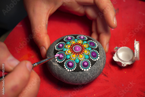 Process of Painting Mandala