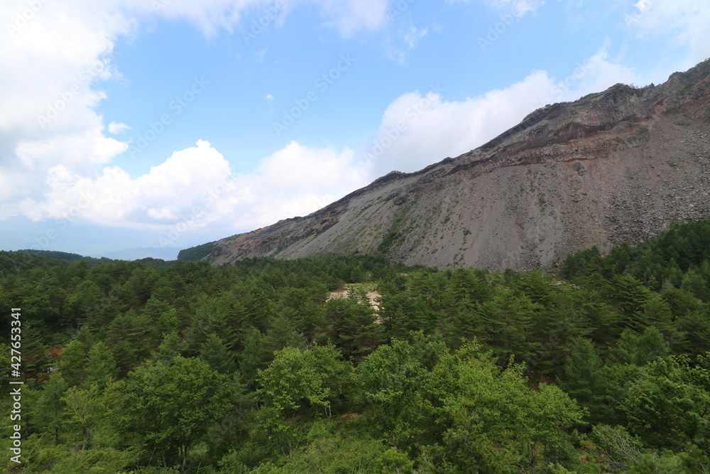 夏の福島県の磐梯山の登山