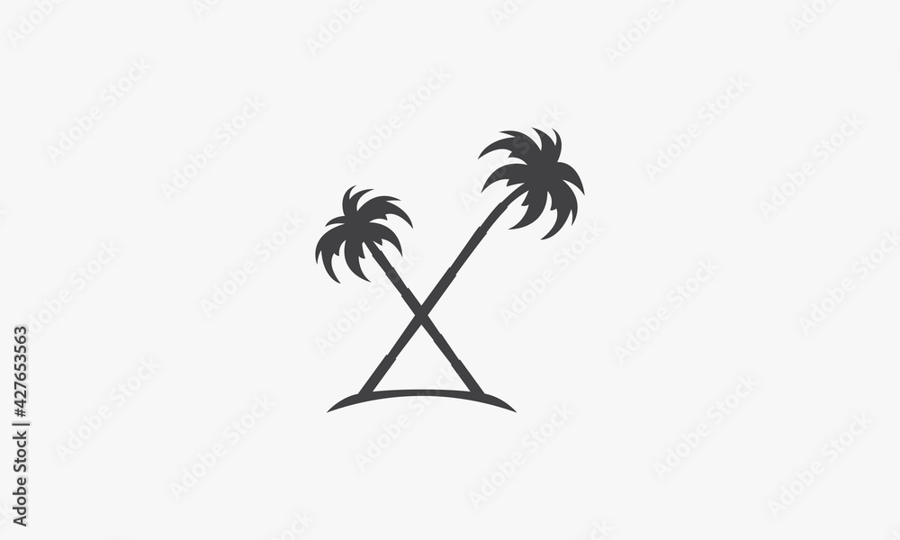 Obraz premium palm tree vector illustration on white background. creative icon.