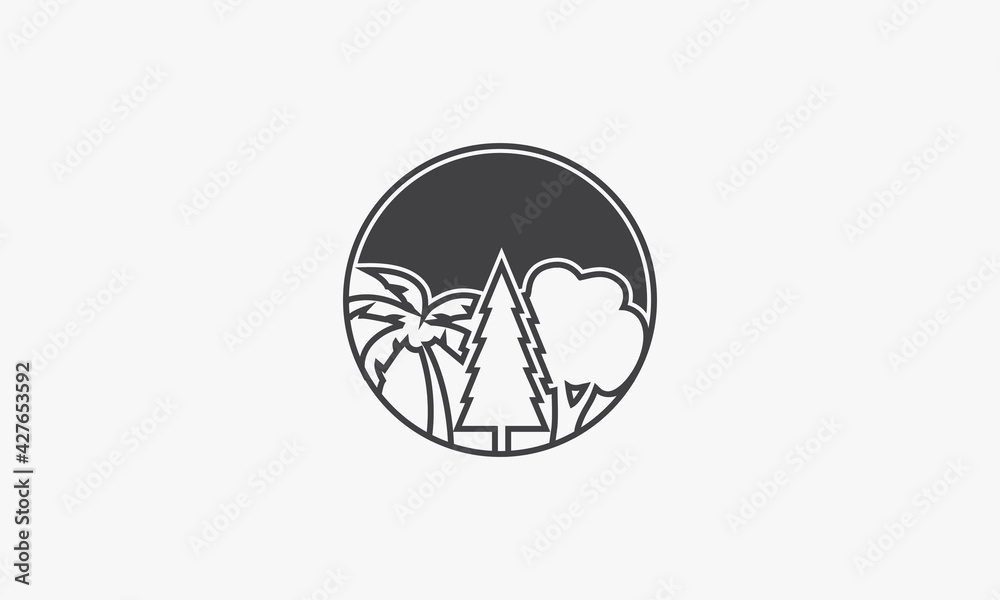 the trees vector illustration on white background. creative icon.