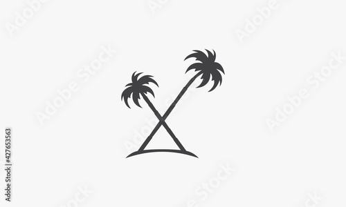 palm tree vector illustration on white background. creative icon.
