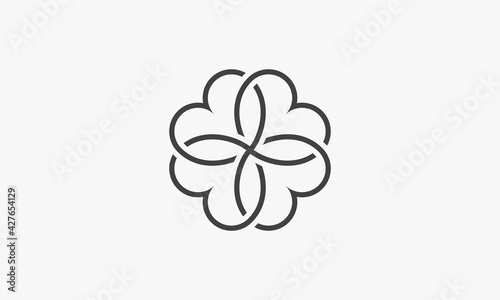 clover heart vector illustration on white background. creative icon.