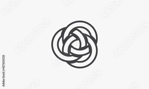 circle interlocking vector illustration on white background. creative icon.
