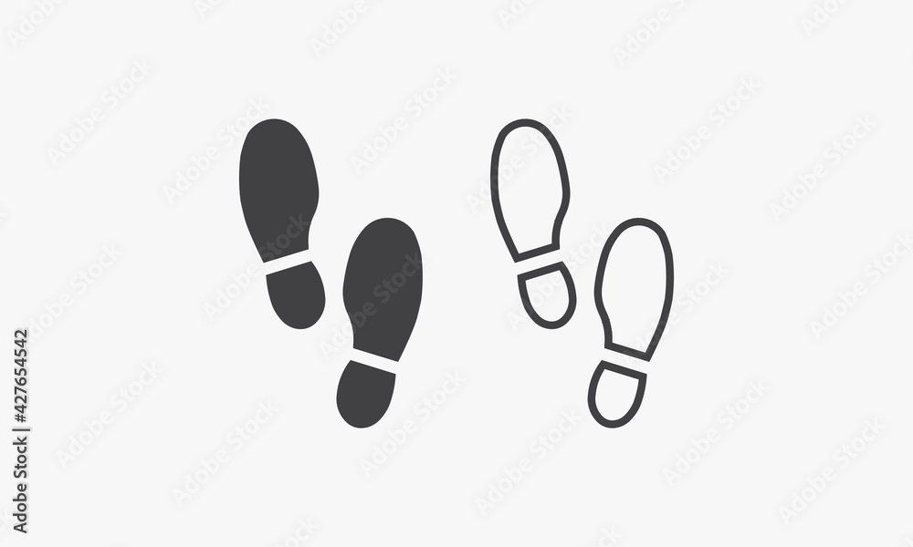 shoe print vector illustration on white background. creative icon. shoe print vector illustration on white background. creative icon.