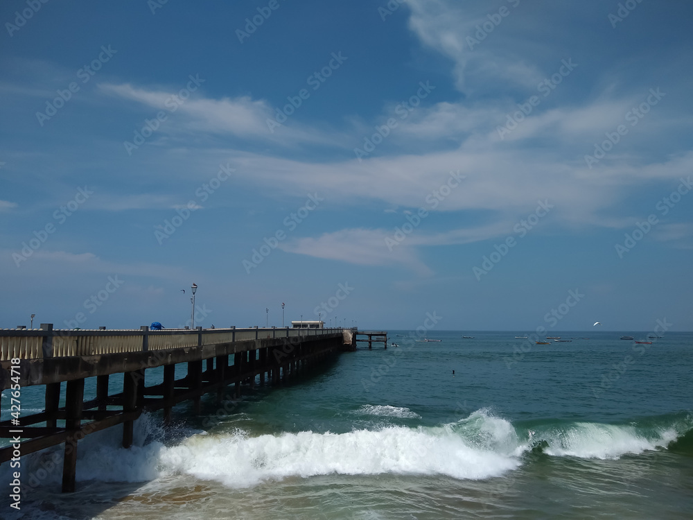 Valiyathura sea bridge, seascape view, Thiruvananthapuram Kerala