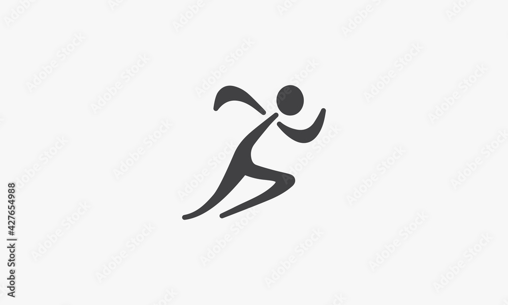 people run vector illustration on white background. creative icon. people run vector illustration on white background. creative icon.