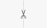 scissors cut vertical vector illustration on white background. creative icon.
