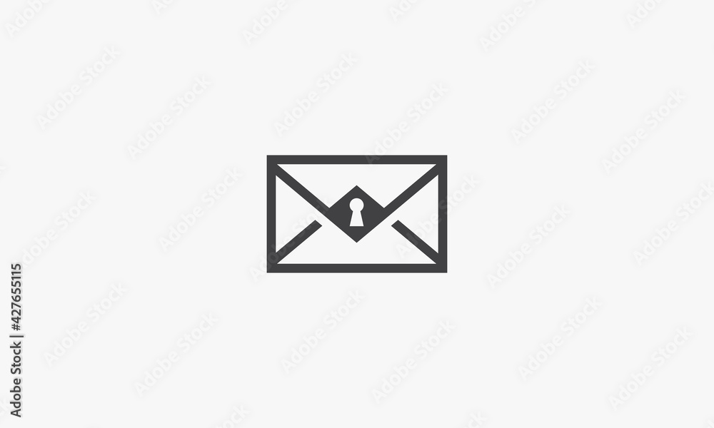 lock key email vector illustration on white background. creative icon. lock key email vector illustration on white background. creative icon.