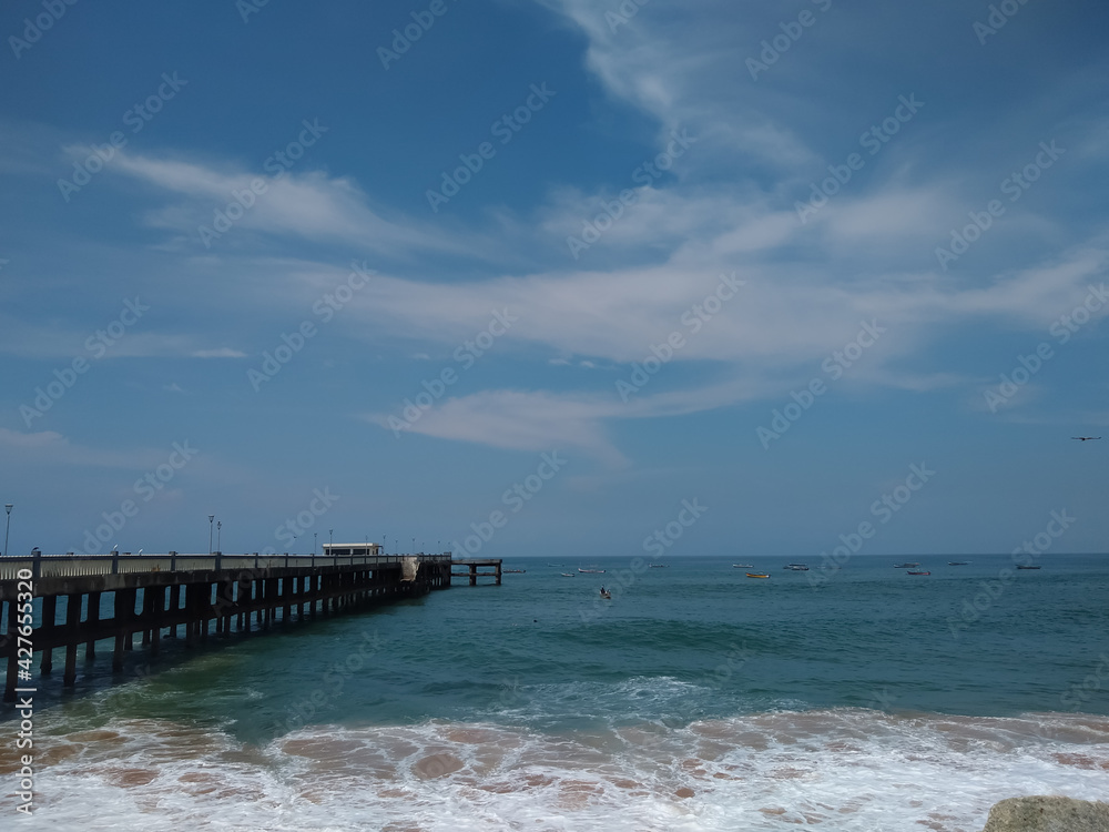 Valiyathura sea bridge, seascape view, Thiruvananthapuram Kerala