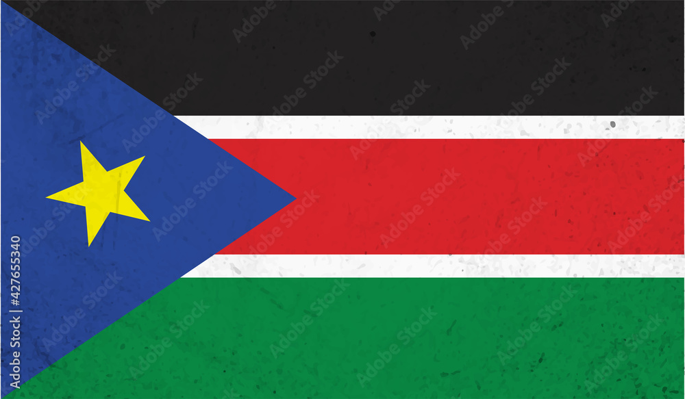 Grunge textured South Sudan flag