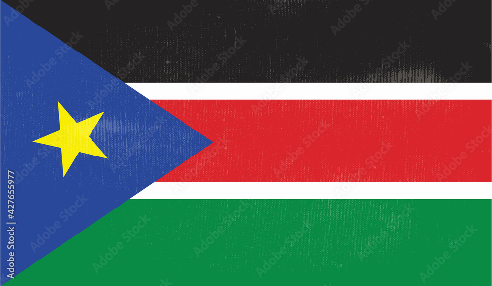 Grunge textured South Sudan flag Grunge textured South Sudan flag