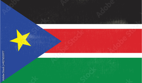 Grunge textured South Sudan flag