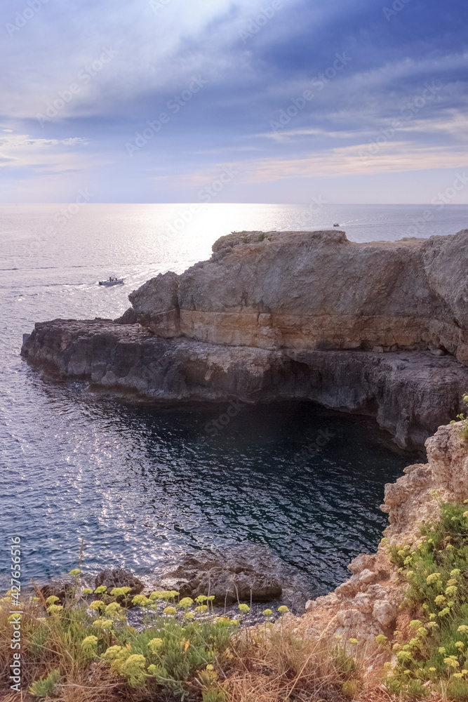 Santa maria di Leuca in Apulia (Italy): view of cave marine.