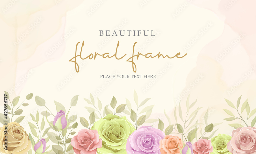 Hand drawn floral frame background