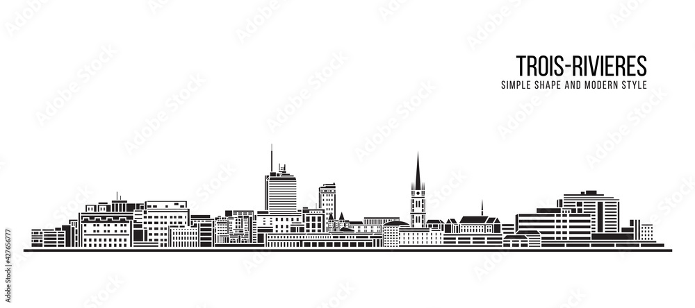 Cityscape Building Abstract Simple shape and modern style art Vector design - Trois-Rivieres