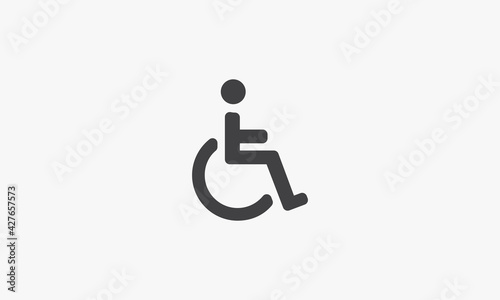 wheelchair icon. vector illustration. isolated on white background.