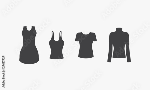 clothes woman icon set. vector illustration.