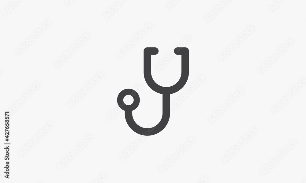 stethoscope vector illustration on white background. creative icon. stethoscope vector illustration on white background. creative icon.