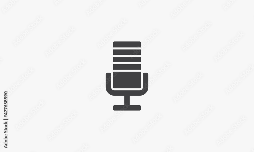 microphone vector illustration on white background. creative icon. microphone vector illustration on white background. creative icon.
