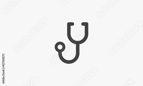 stethoscope vector illustration on white background. creative icon.