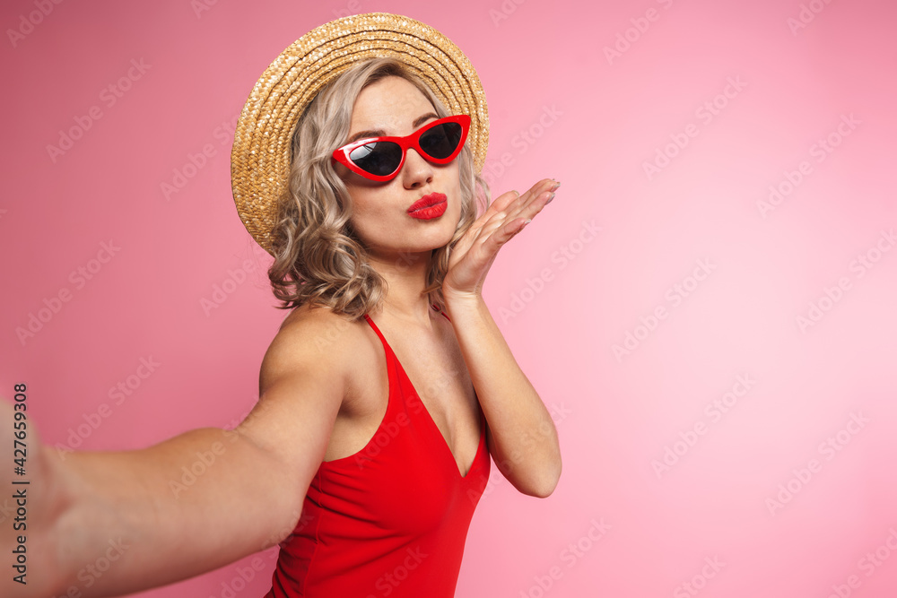 Portrait of a blonde young woman wearing swimsuit Portrait of a blonde young woman wearing swimsuit