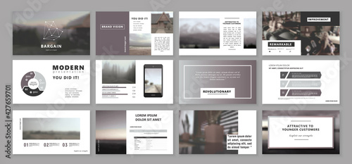 Set of business plan presentation template. Social media pack. Easy use in modern blog posts or Editable simple info banner, trendy book. For app, digital display style. Bright web flyer work. a4. ppt