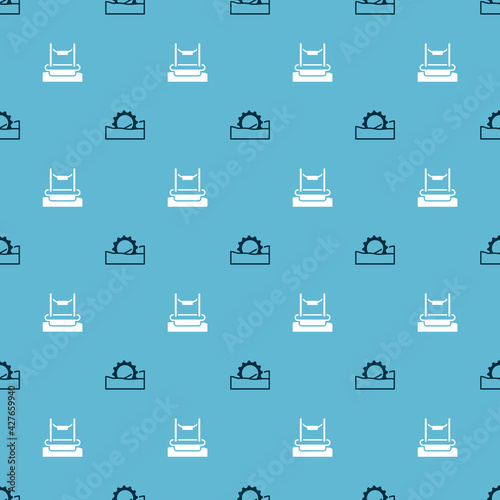 Set Ferris wheel and Bungee on seamless pattern. Vector