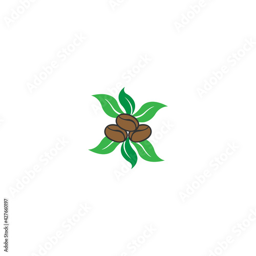 Coffee beans logo. Isolated coffe beans on white background