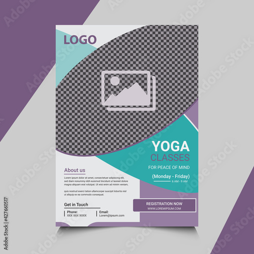 free vector yoga flyer template design, yoga flyer template design in eps