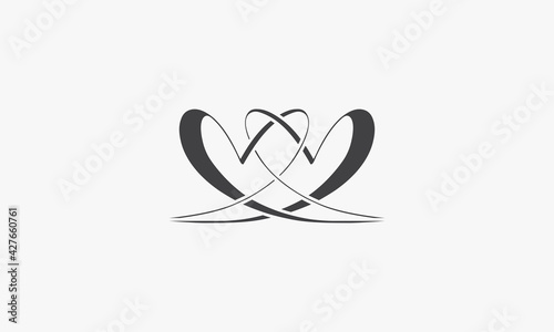 two hearts tied together. vector illustration. creative icon.