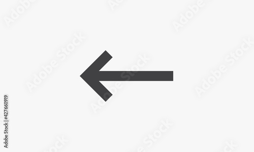 back arrow icon. isolated on white background. vector illustration.