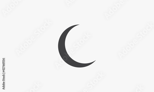 simple icon crescent moon. design vector.